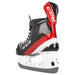 Black and red skates, with white and red laces and red lining