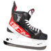 Black and red skates, with white and red laces and red lining