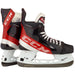 Black and red skates, with white and red laces and red lining