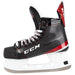 Black and red skates, with white and red laces and red lining