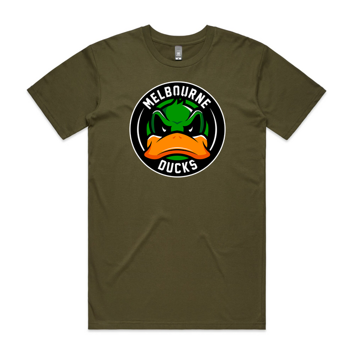 Army green tshirt with ducks logo